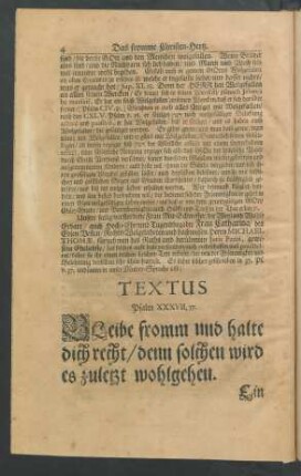 Textus. Psalm XXXVII, 37.