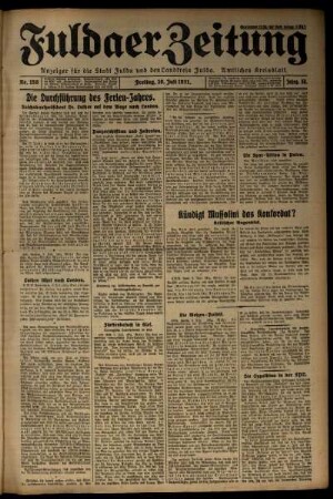 Ausgabe vom Freitag, den 10. Juli 1931.