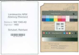 Entnazifizierung Reinhard Schubart , geb. 23.07.1900 (Angestellter)