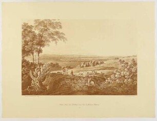 Landschaft bei Dresden, Blick von den Gorbitzer Höhen (Dresden-Gorbitz), aus nördlicher Richtung, aus der Mappe: Dresdens Umgebung in Landschaftsbildern, Anfang 19. Jahrhundert