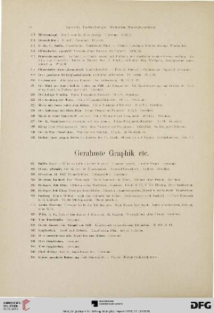 Gerahmte Graphik etc. (Nr. 231-270)