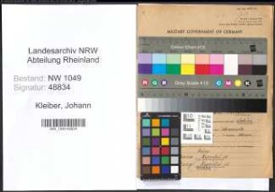 Entnazifizierung Johann Kleiber , geb. 25.08.1897 (Beamter)