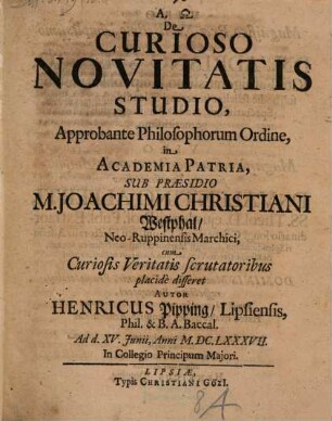 De curioso novitatis studio