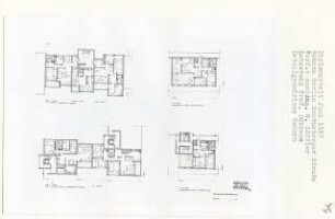 Wohnen Schöneberger Straße, Berlin-Tempelhof (Diplomarbeit bei Kurt Dübbers): Detailgrundrisse Wohnen 1:100