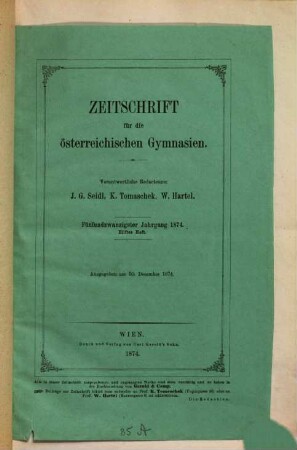 Statistische Übersicht über die österreichischen Gymnasien und Realschulen, 1874 (1875)