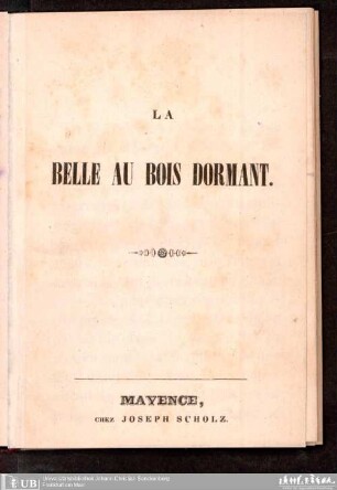 La belle au bois dormant
