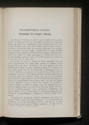 Dreiunddreißigster Abschnitt. Physiologie der Lungen; Atmung.