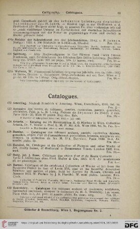 Catalogues (Nr. 422 - 497)