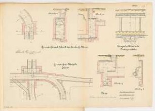 Notauslassdüker Monatskonkurrenz Dezember 1911: Grundriss und zahlreiche Schnitte 1:50; Maßstabsleiste