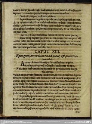 Caput XIII. Epilogum, [...] ad jecur, & pium votum habet
