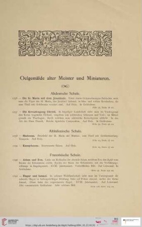 Oelgemälde alter Meister und Miniaturen (Nr. 1236 - 1282)