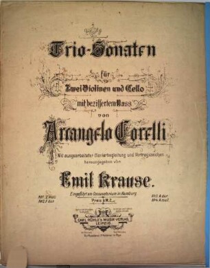 Sonata (Trio) IV : aus d. Jahre 1738