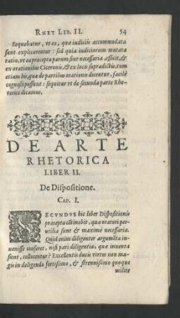 De Arte Rhetorica Liber II.