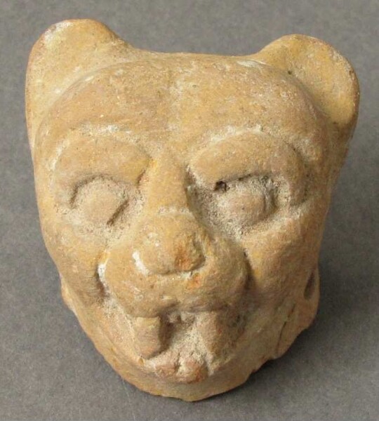 Animal head made of clay