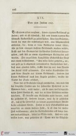 XIX - XXVII (Den 3ten Julius 1767 - Den 31ten Julius 1767)