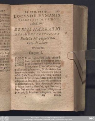 Locus De Humanis Viribus Seu De Libero arbitrio.