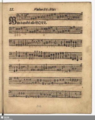 IX. Nun dancket alle Gott.