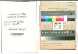 Entnazifizierung Margot Siebelhoff , geb. 24.06.1901 (Krankenschwester)