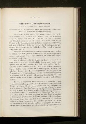 Gekupferte Gemüsekonserven.