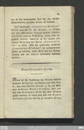 Repräsentativ-Form.