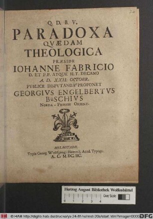 Paradoxa Quaedam Theologica