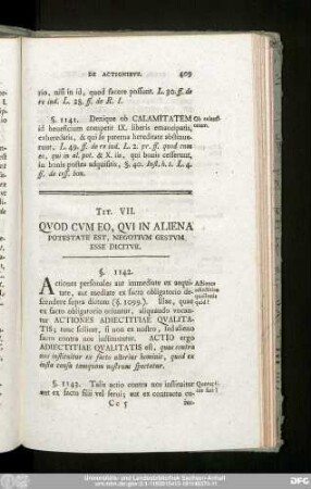 Tit. VII. Quod Cum Eo, Qui In Aliena Potestate Est, Negotium Gestum, Esse Dicitur.
