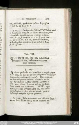Tit. VII. Quod Cum Eo, Qui In Aliena Potestate Est, Negotium Gestum, Esse Dicitur.