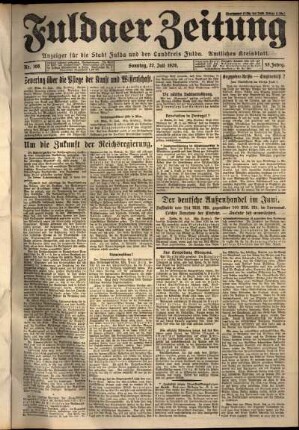 Erste Ausgabe vom Sonntag, den 22. Juli 1928.