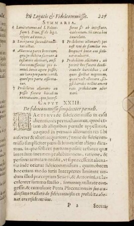 Caput XXIII. De fideicommisso simpliciter pœnali.