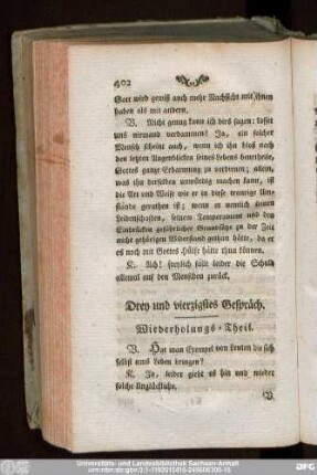 Drey und vierzigstes Gespräch.