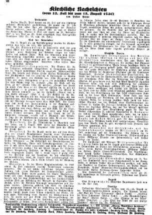 Kirchliche Nachrichten : vom 12. Juli bis zum 15. August 1930