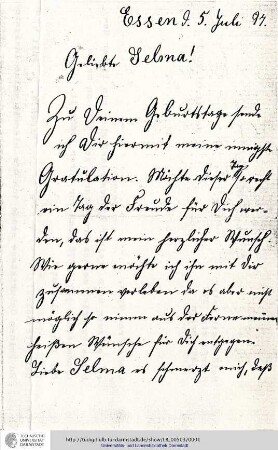 Einzelbrief von n., Paul an n., Selma