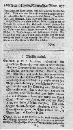 9. Mathematick.