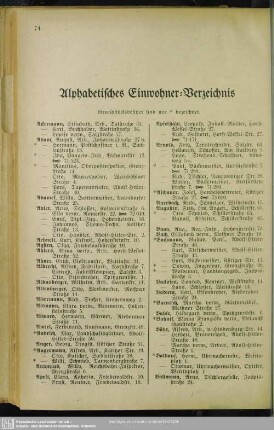 Einwohnerverzeichnis : Alphabetisches Einwohner-Verzeichnis