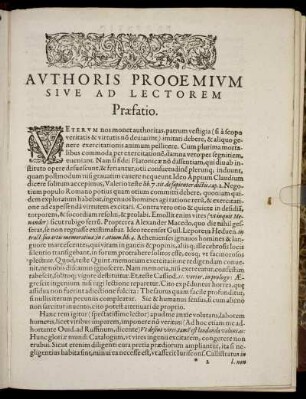 Authoris Prooemium Sive Ad Lectorem Praefatio