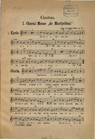 Missa de martyribus : [für Soli, gem. Chor und Orgel] ; op. 6