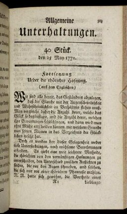 40 Stück. den 25 May 1771.