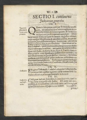Sectio I. continens Iudiciorum generalia