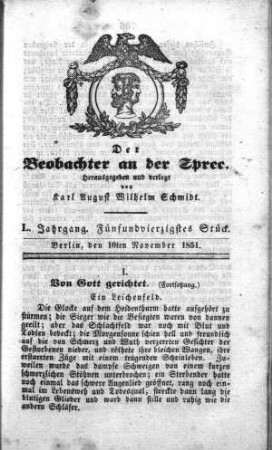 45. Stueck, 10. November 1851