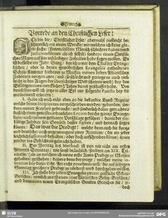 Vorrede an den Christlichen Leser!