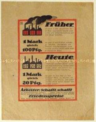 Flugblatt gegen Streiks und Aufruf zur Arbeit