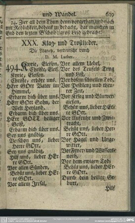 XXX. Klag- und Trostlieder