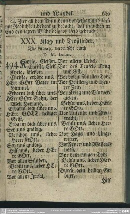 XXX. Klag- und Trostlieder