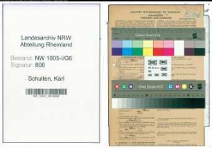 Entnazifizierung Karl Schulten , geb. 28.02.1901 (Kaufmann)