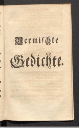 Vierte Sammlung, Vermischte Gedichte.