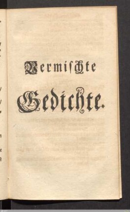 Vierte Sammlung, Vermischte Gedichte.