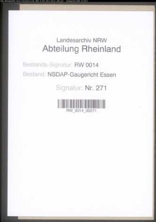 Stattgabe der Beschwerde des Parteianwärters Konrad GEISSLER, geb. 29.8.1910, Reichsbahnassistent in Essen, gegen die Nichtaufnahme in die NSDAP wegen angeblicher Dienstvernachlässigung innerhalb der SA.