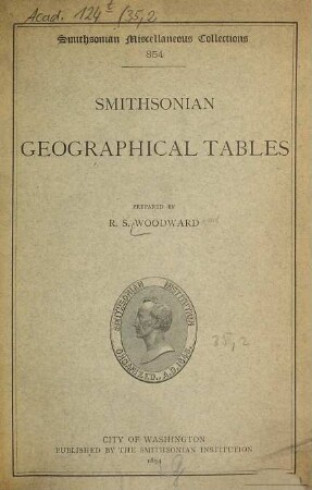 Smithsonian geographical Tables