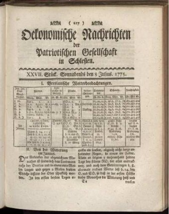 XXVII. Stück. Sonnabends den 8 Julius. 1775.