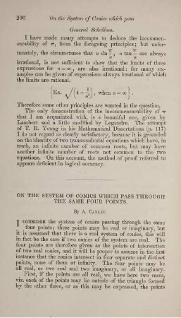 On the system of conics which pass through the same four points.